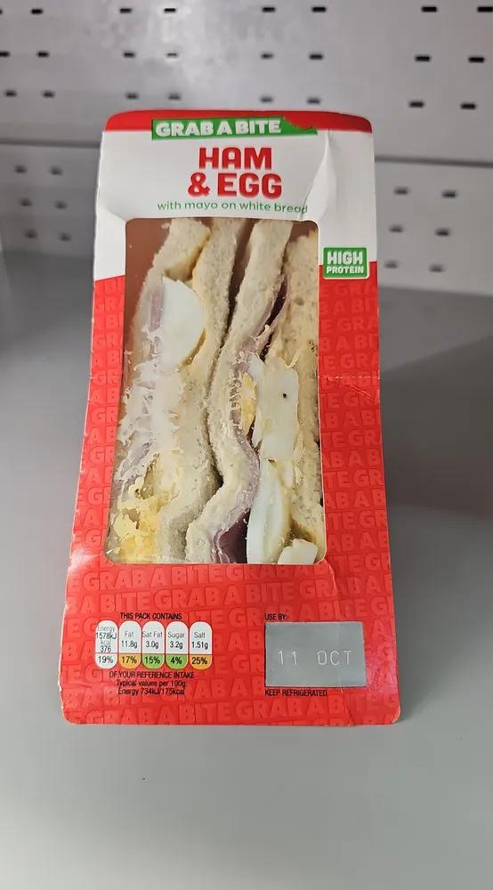 Ham and egg sandwich
