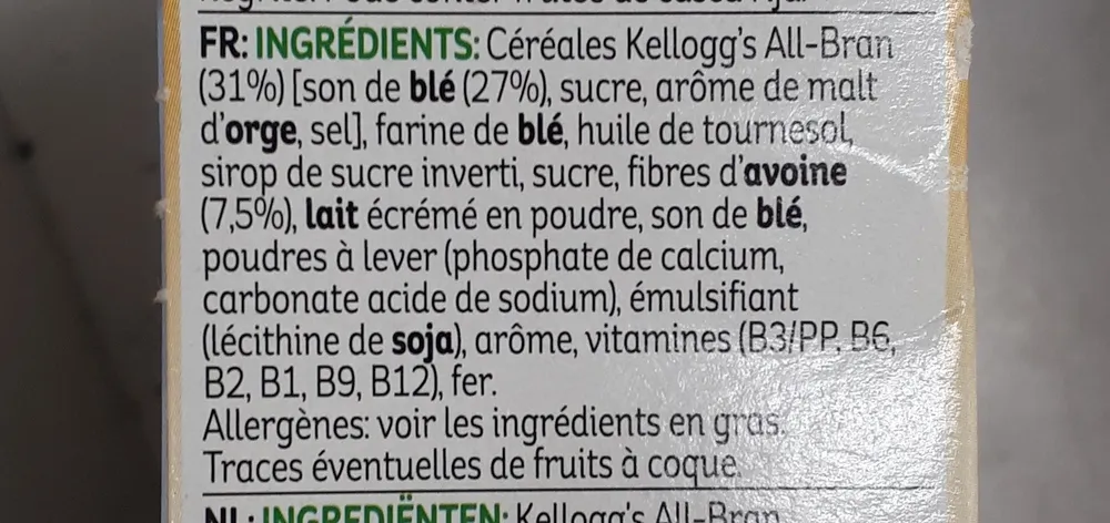 Kellogg's All-bran Nature Bars