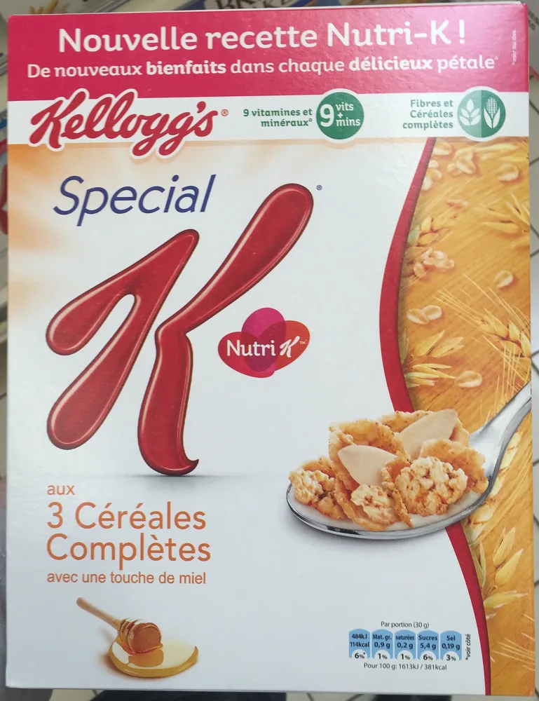 Special K aux 3 céréales complètes avec une touche de miel