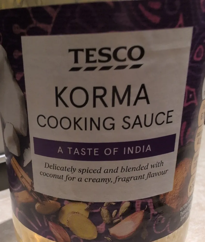 Tesco Korma Cooking Sauce 500G