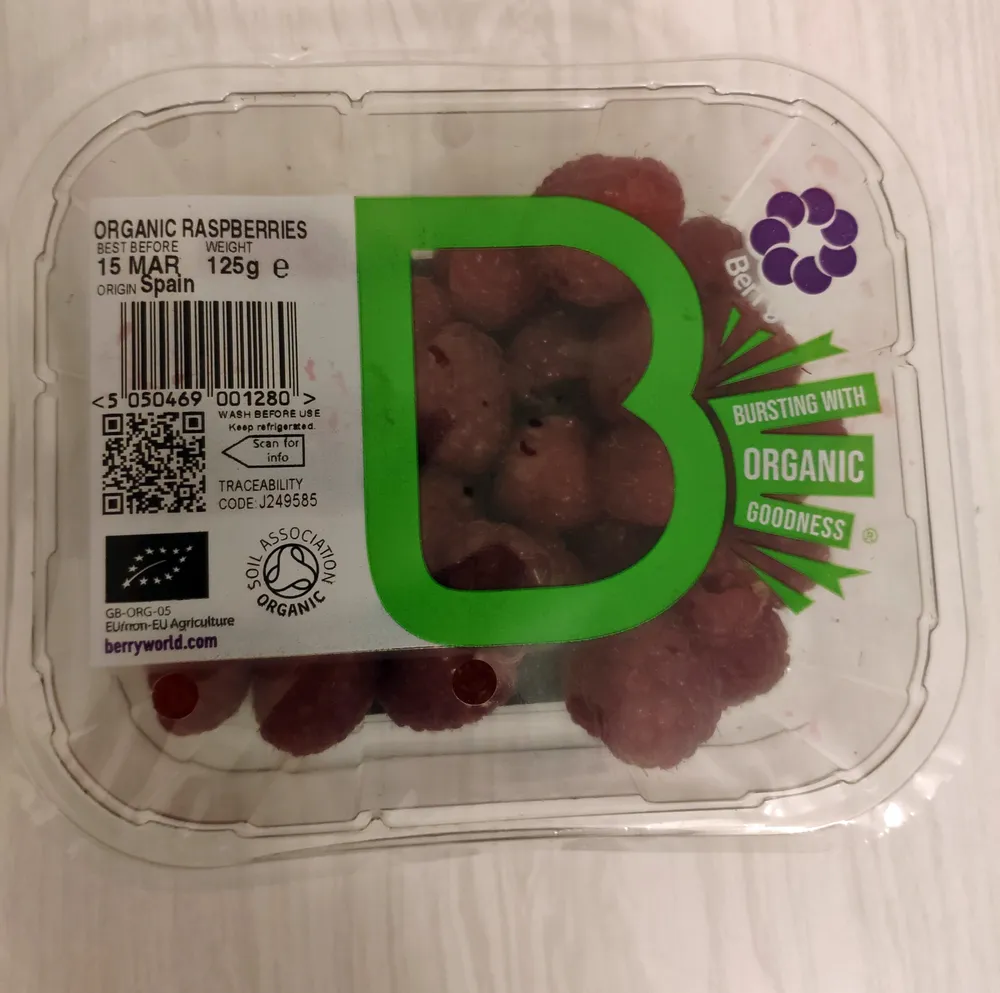 Organic raspberries