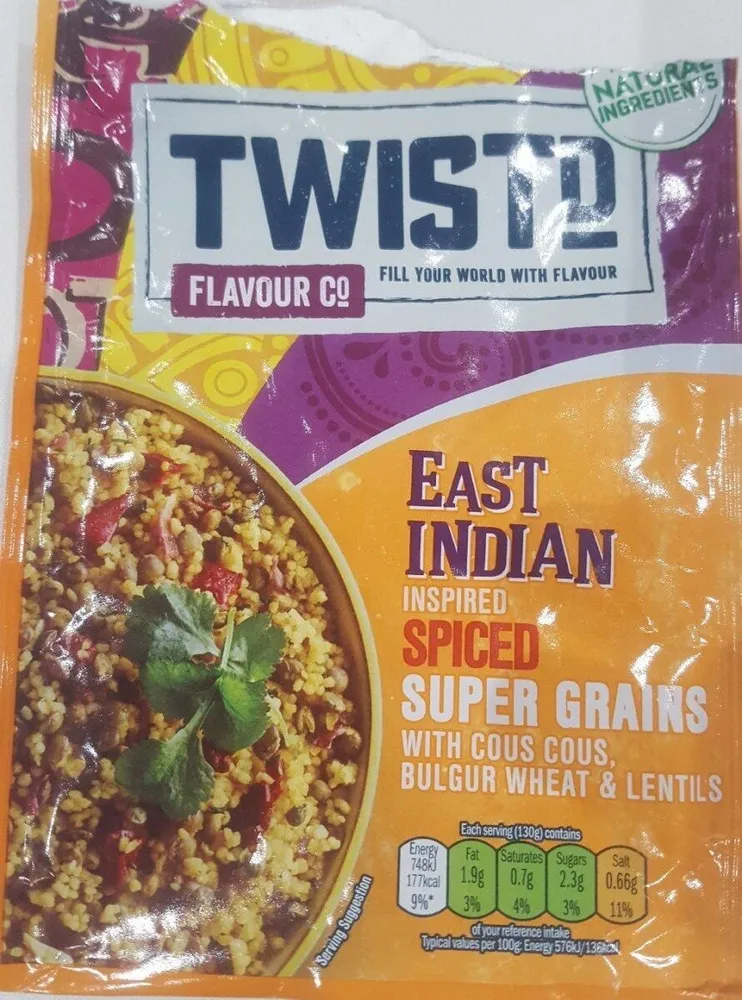 East Indian couscous, bulgur wheat and lentils