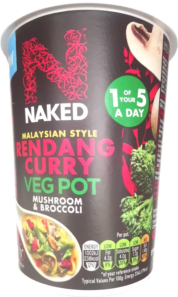 Naked Malaysian Style Rendang Curry Veg Pot - Mushroom & Broccoli