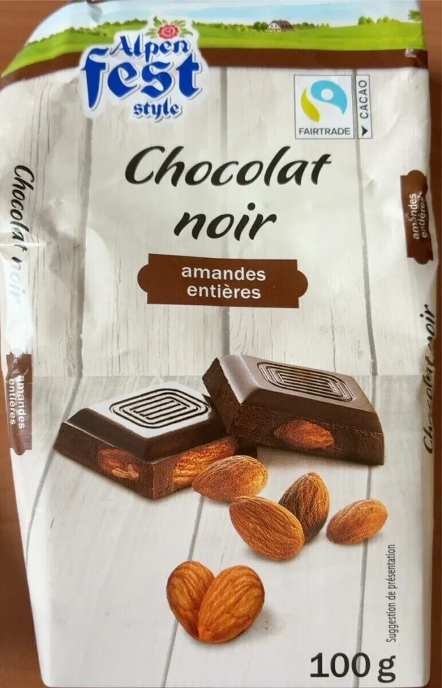 Chocolat Noir Amandes entières