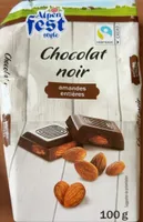 Chocolat Noir Amandes entières