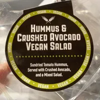 Hummus & crushed avocado vegan salad