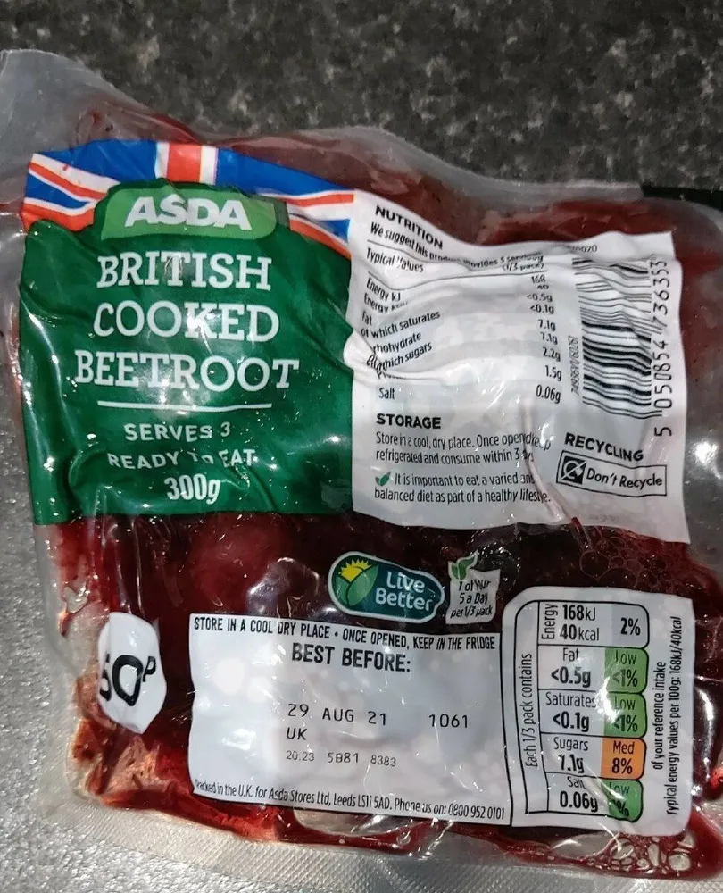 British cooked beetroot