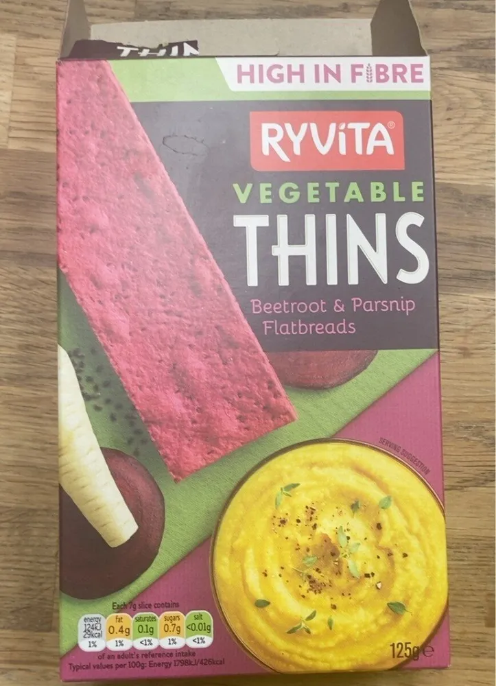 Ryvita Vegetable Thins- Beetroot & Parsnip Flatbreads