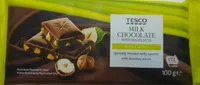 TESCO Mliečna čokoláda s lieskovými orieškami.