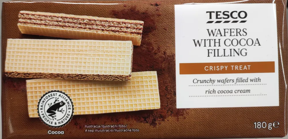 Wafers with cocoa filling