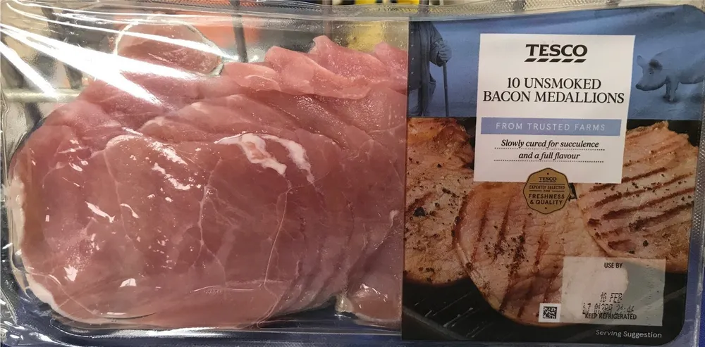 Unsmoked bacon medallions
