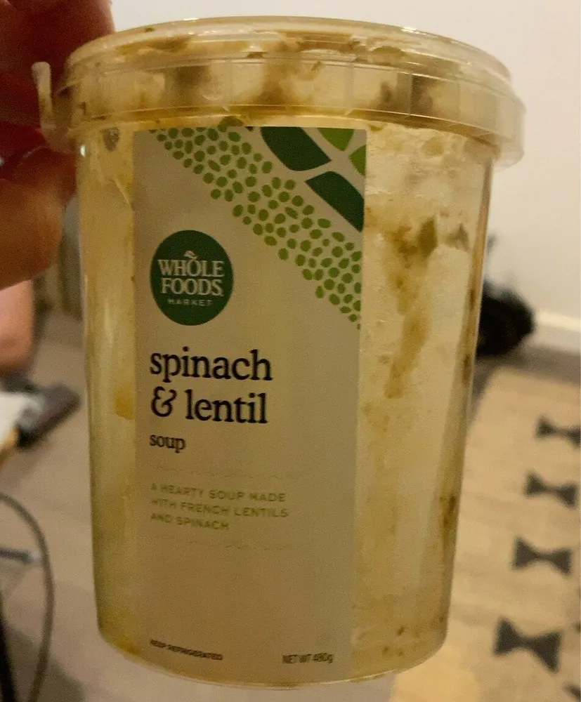 Spinach and lentil soup