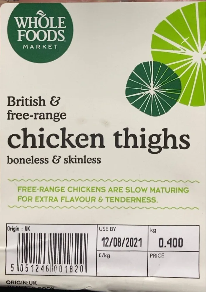 British & free-range chicken tighs