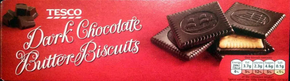 Dark chocolate butter biscuits