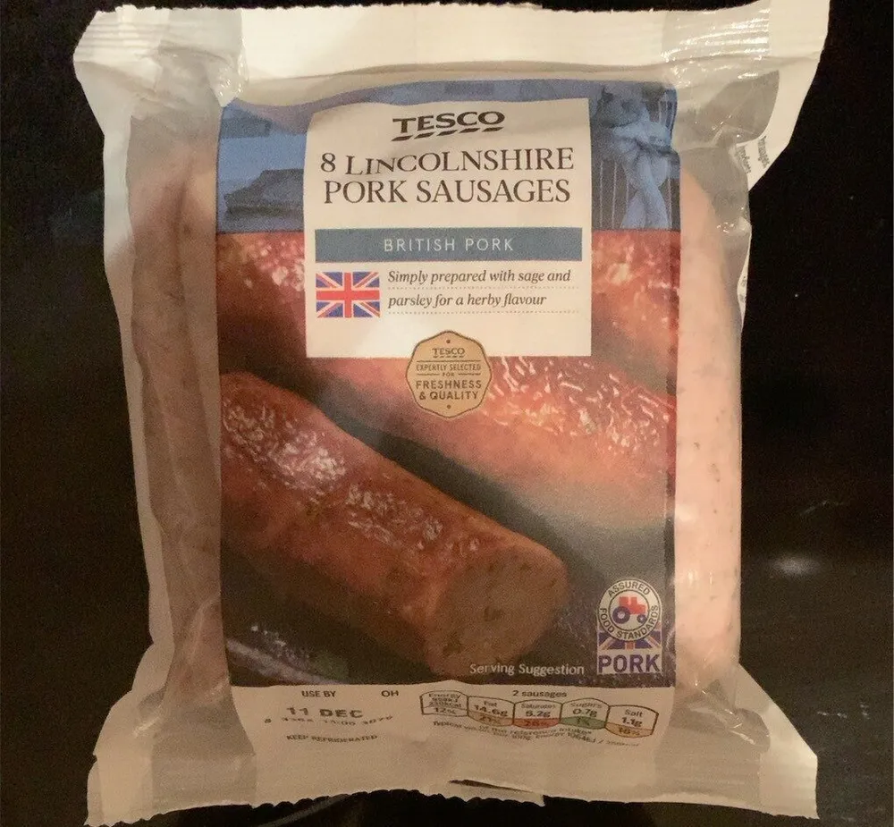 8 Lincolnshire Pork Sausages