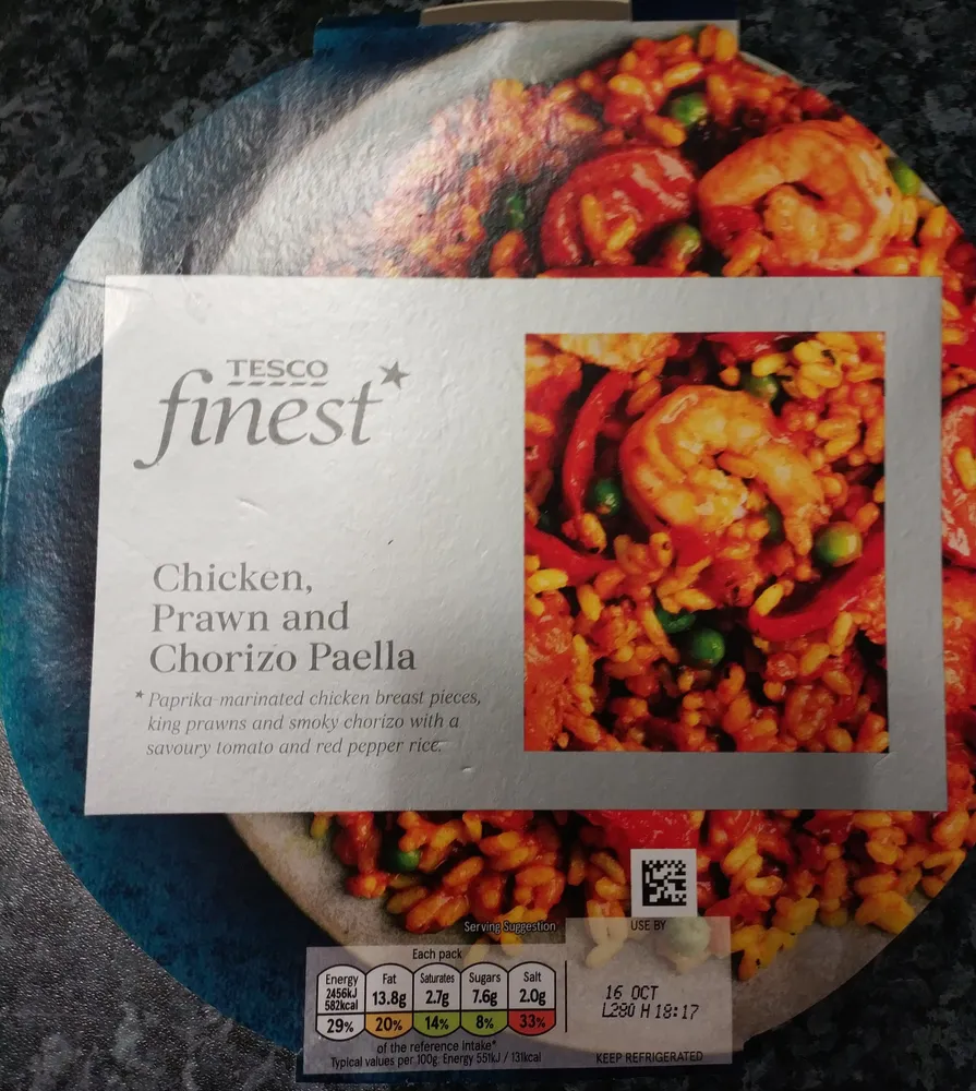 Chicken, Pran and Chorizzo Paella