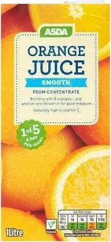Orange Juice Smooth from Concentrate 1 Litre