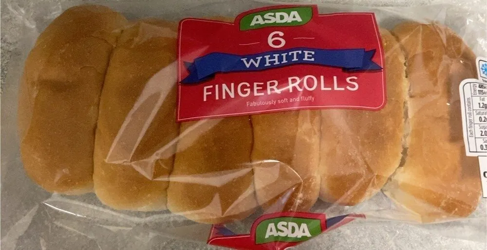 6 white Finger rolls