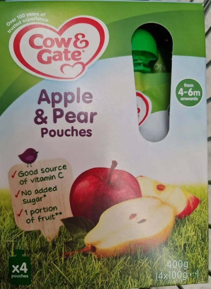 Cow & gate apple& pear pouches