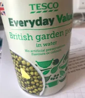 British garden peas in water