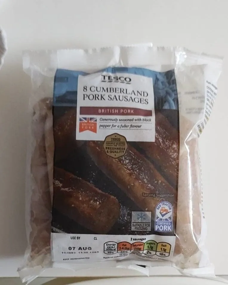 8 CUMBERLAND PORK SAUSAGES BRITISH PORK BRITISH PO