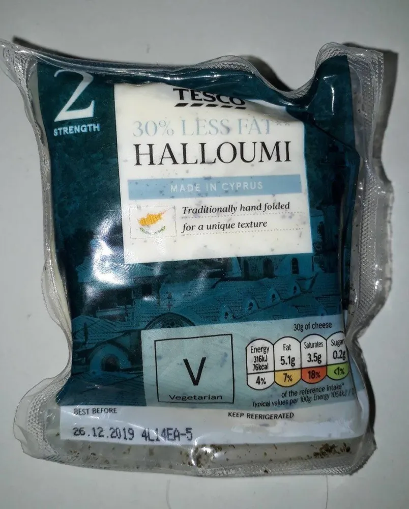 Halloumi TESCO 30% less fat