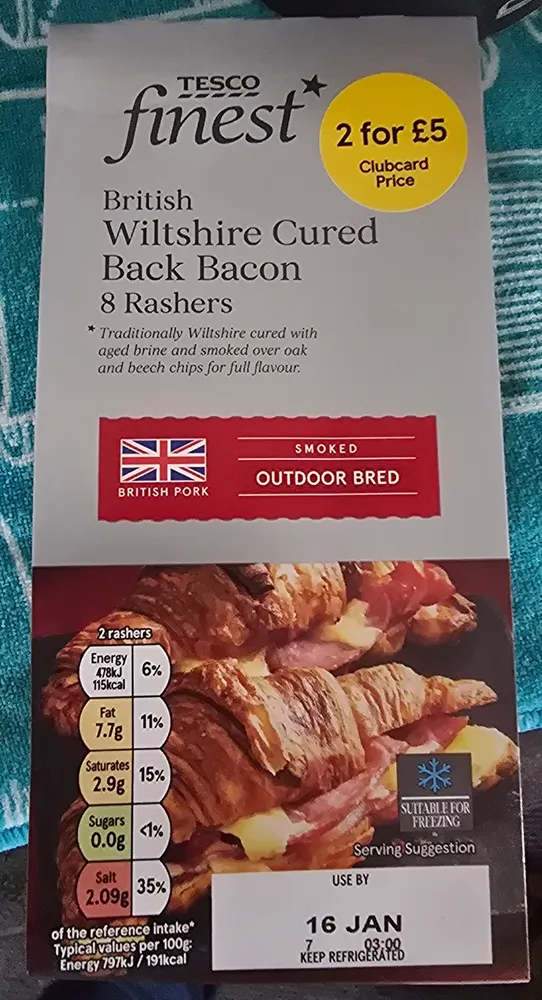 British Wilsthire Cured Back Bacon