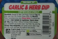 £3.25 N THE PIZZA COMPANY TAKEAWAY DIP GARLIC&HERB