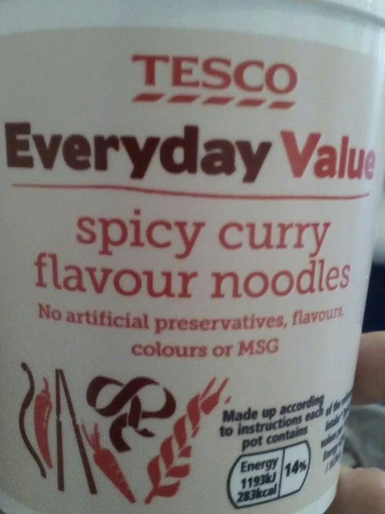 Spicy curry flavour noodles