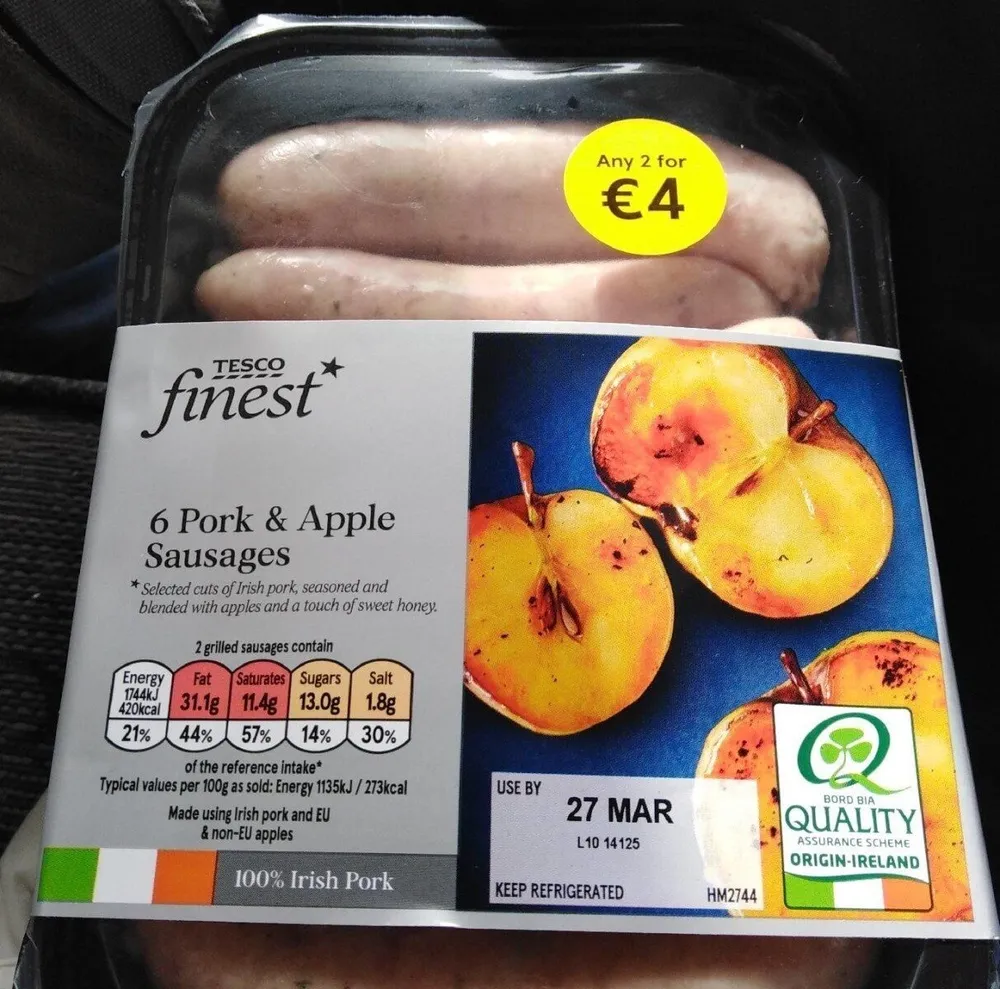 6 Pork & Apple Sausages