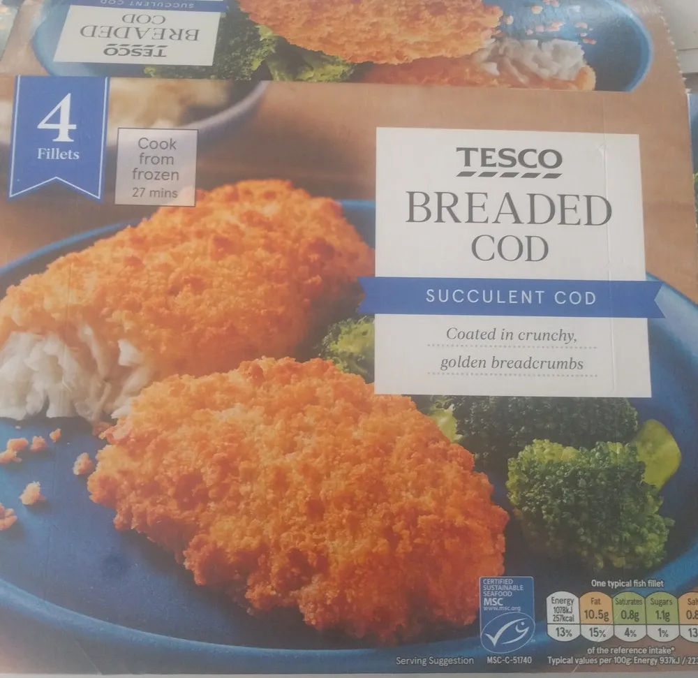 Tesco Breaded Cod Fillet Portions