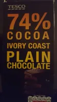 74% cocoa ivory coast plain chocolate