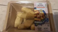 Battered haddock goujons