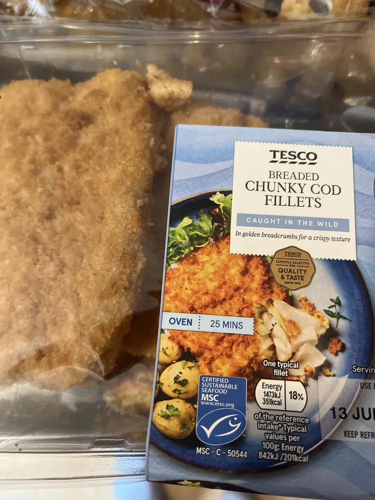 Tesco 2 Breaded Chunky Cod Fillets