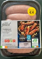Traditional irish pork sausages