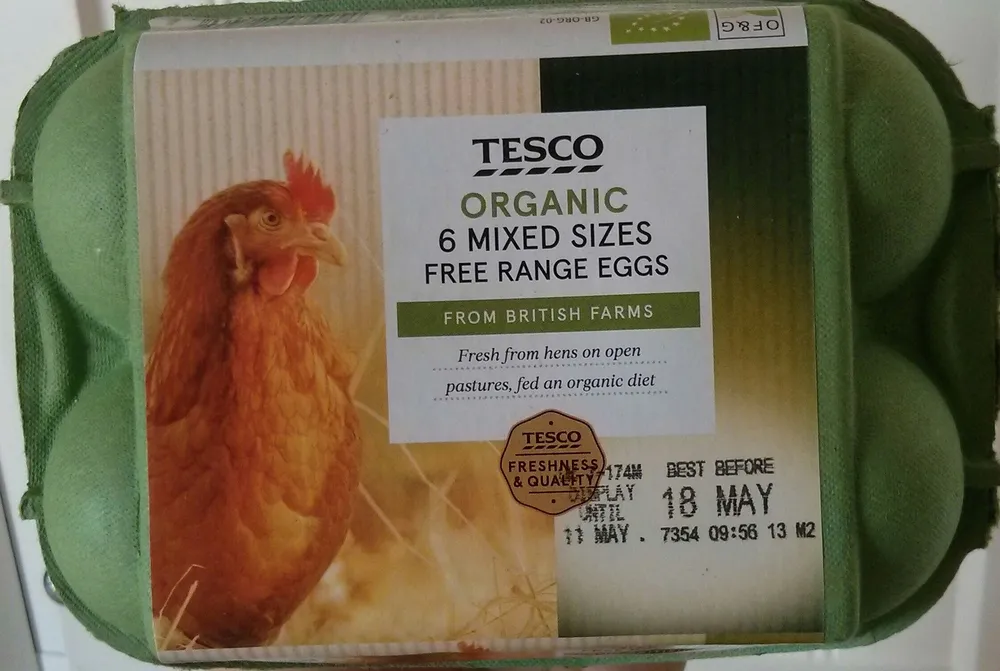 Organic 6 Mixed Sizes Free Range Eggs