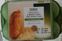 Organic 6 Mixed Sizes Free Range Eggs