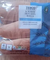 Tesco 6 white hot dog rolls