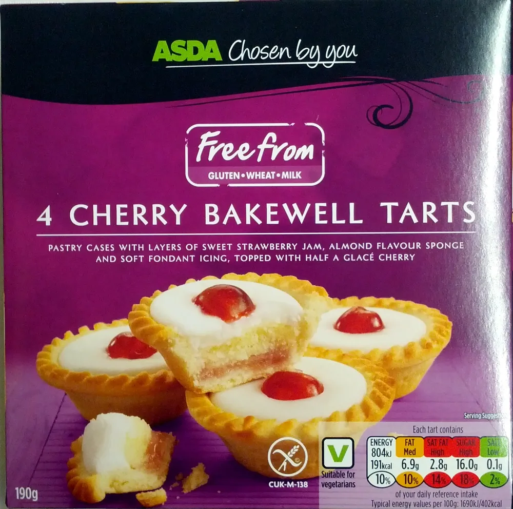 4 Cherry Bakewell Tarts