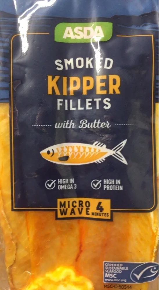 Smoked kipper fillets with butter