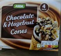 Chocolate and hazelnut cones