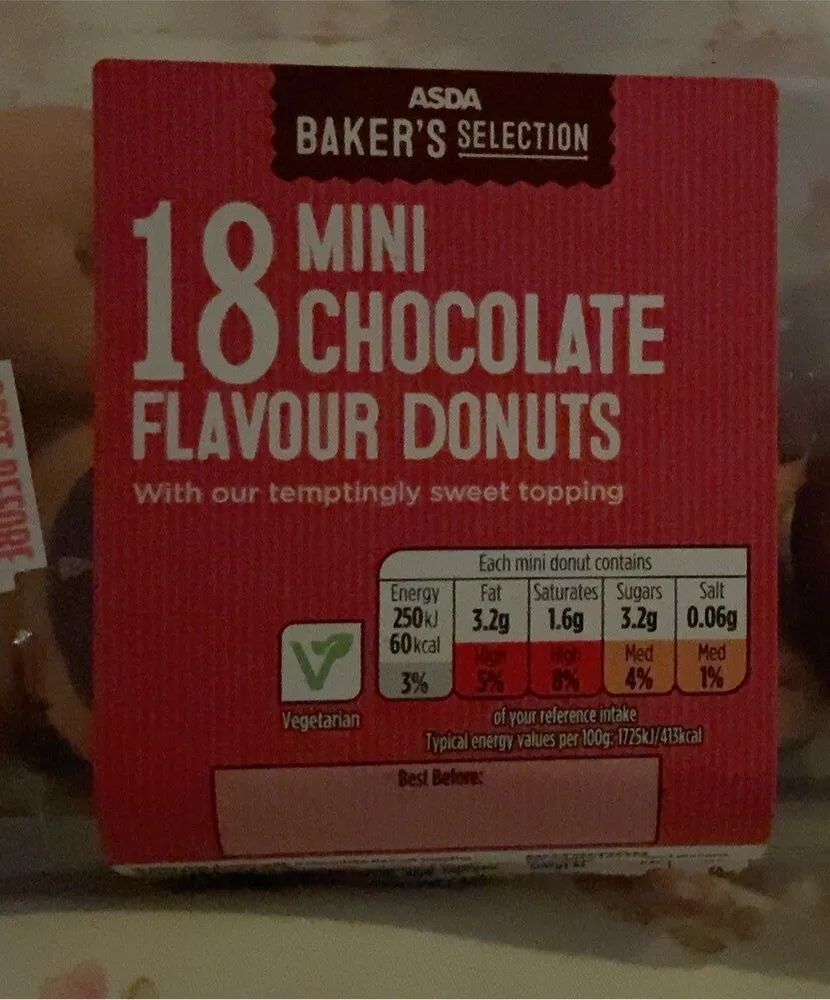 Mini chocolate flavour donuts