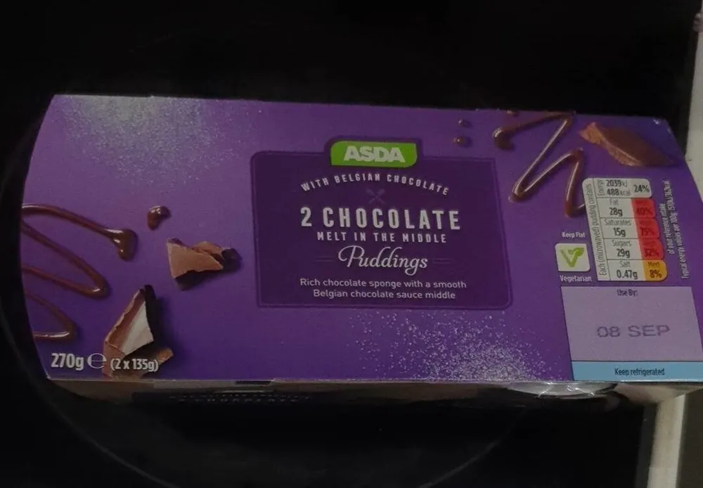 2 chocolate melt in the middle puddings