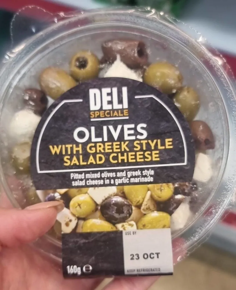 Olives with Greek style salad cheese
