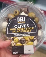Olives with Greek style salad cheese