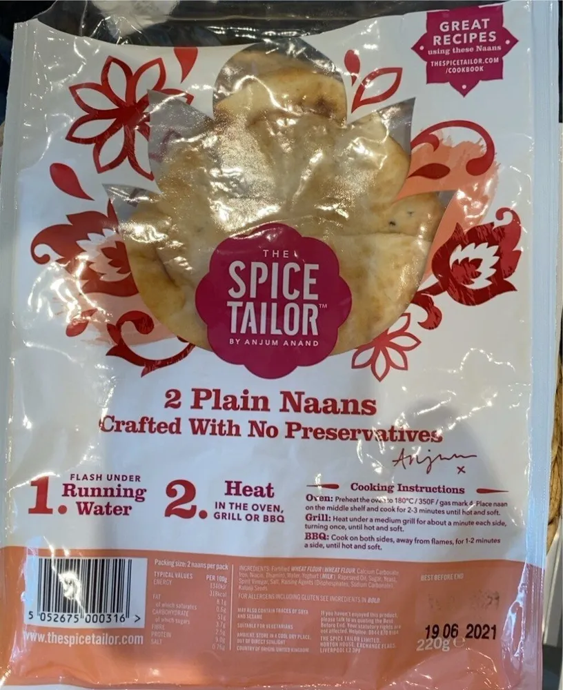 2 plain naans
