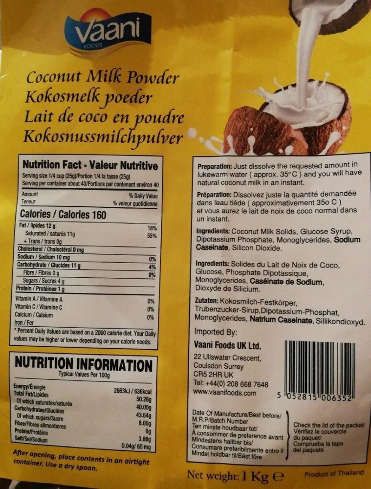 Coconut milk powder