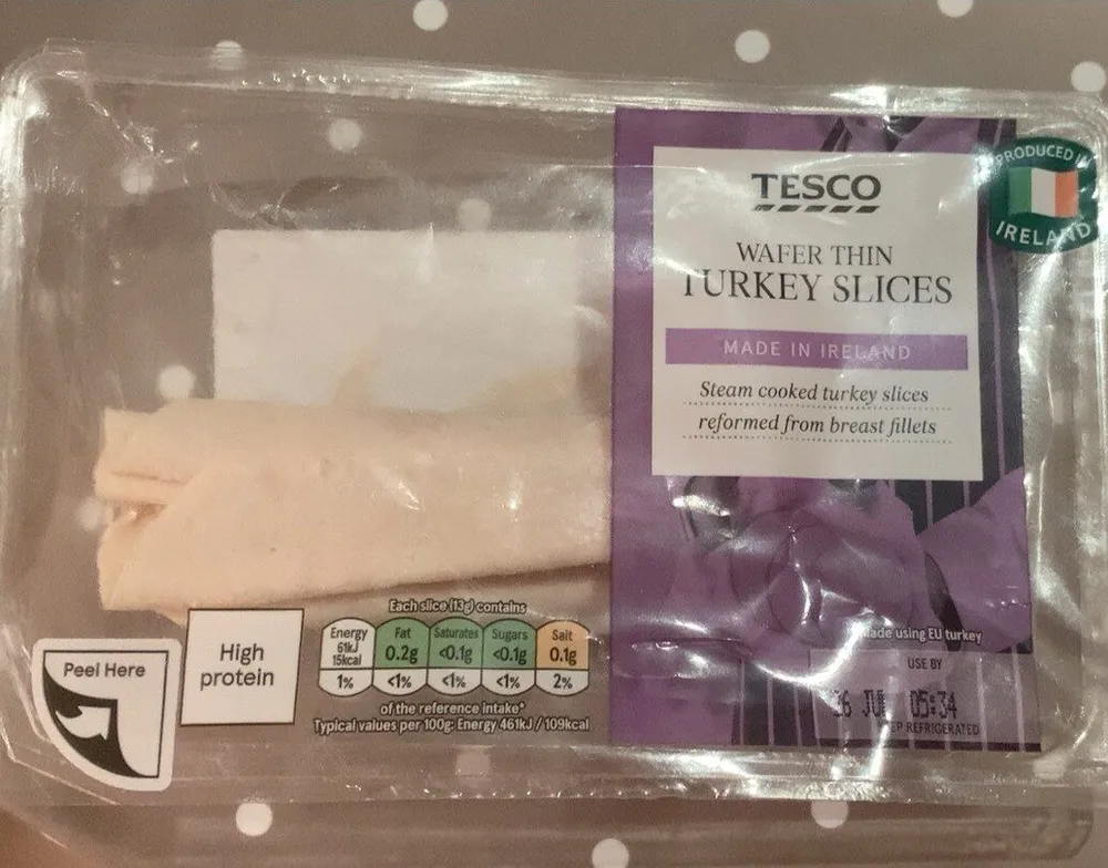 Wafer thin turkey slices