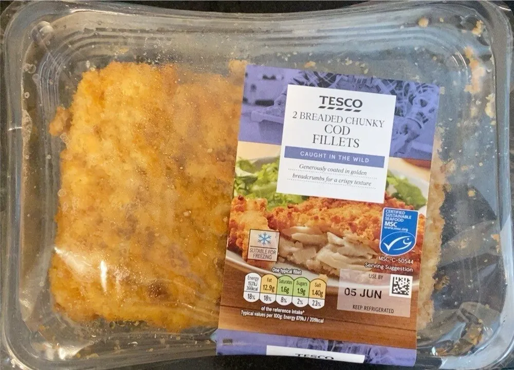 Breaded chunky cod fillets