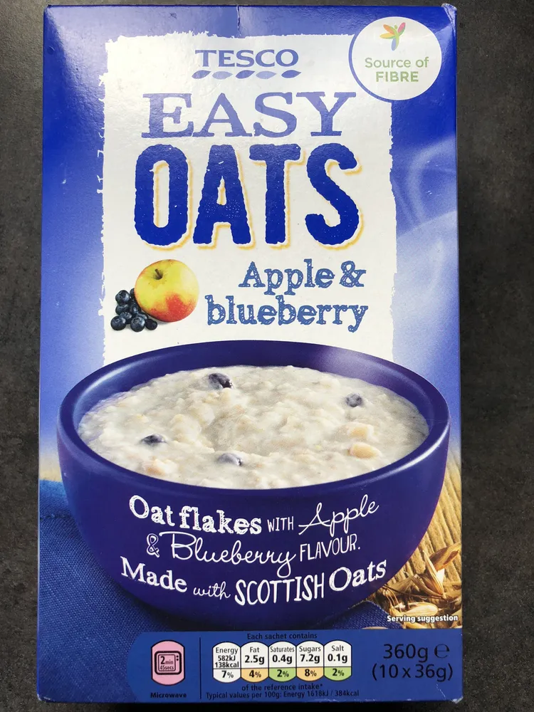Tesco Micro Oats Apple And Blueberry 312G